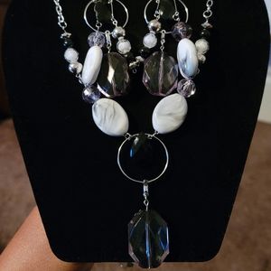 Bold drop necklace and earrings